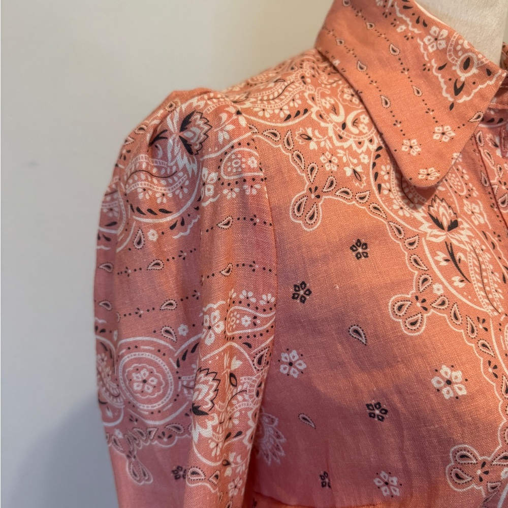ZIMMERMANN Heathers Bandana Linen Paisley Shirt Dress - Picture 8 of 15